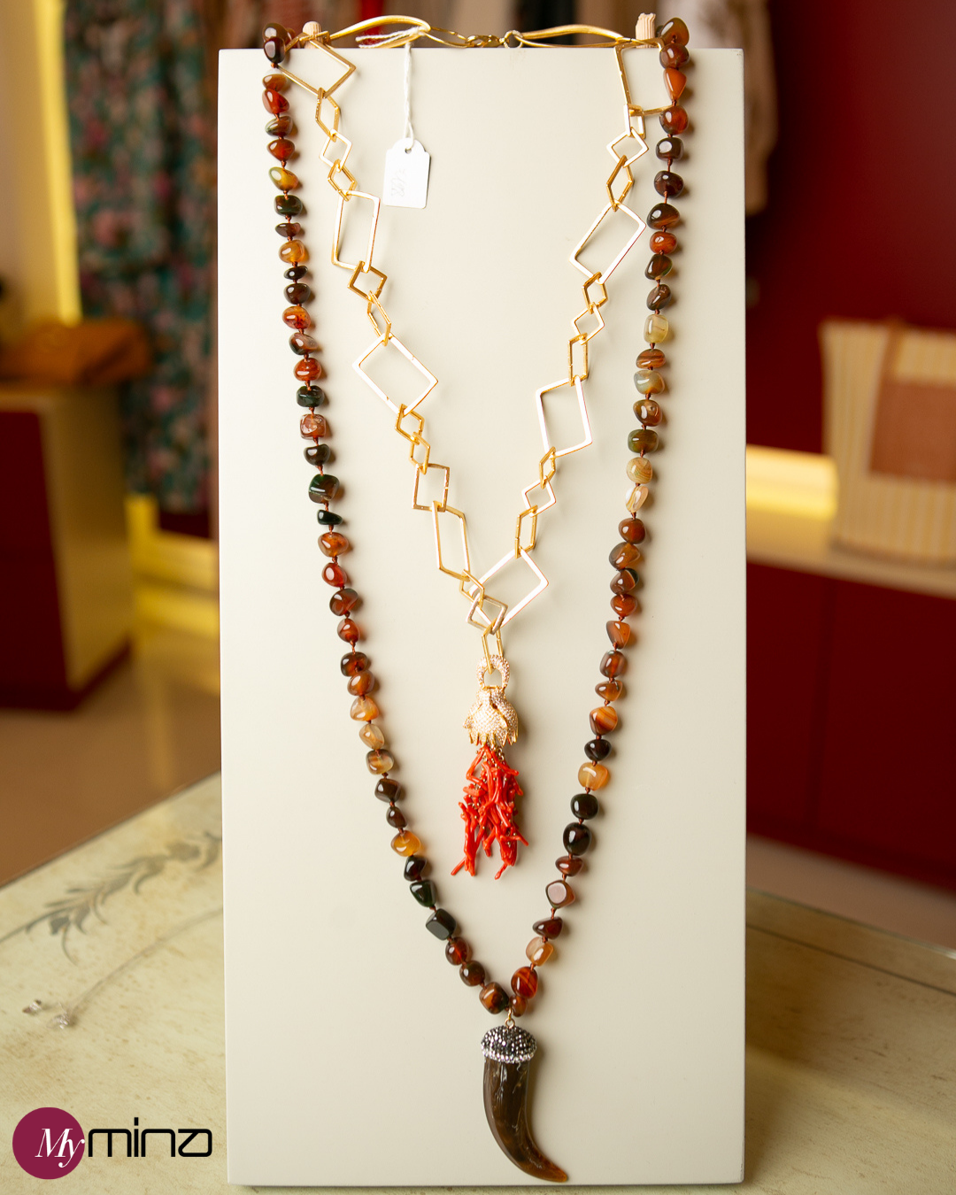Collana lunga in corniola
