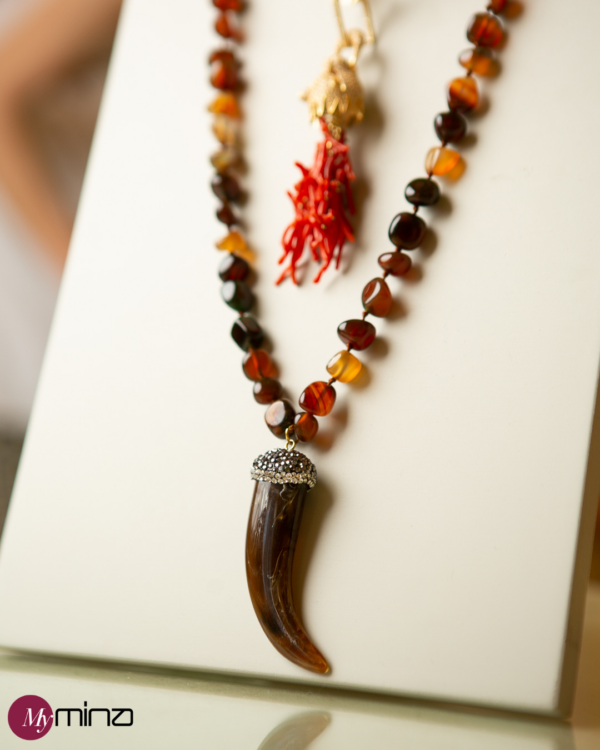 Collana lunga in corniola